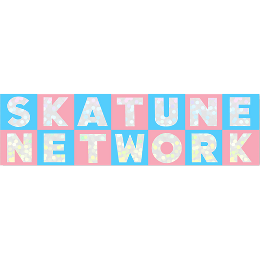 Trans Flag Colors Glittery Classic Logo Sticker