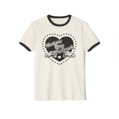 Valentine's Day | Skatune Network Lollipop Heart - Ivory and Black Ringer T