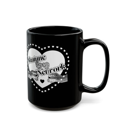Valentine's Day | Skatune Network Lollipop Heart Black Coffee Mug – 11 or 15 ounces