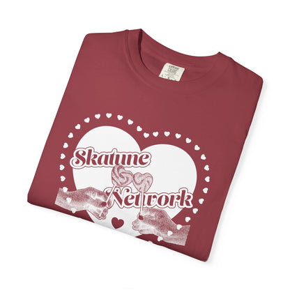 Valentine's Day | Skatune Network Lollipop Heart - Chili Red Comfort Colors Shirt