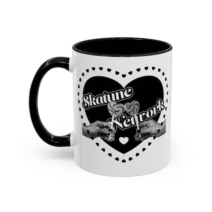 Valentine's Day | Skatune Network Lollipop Heart Coffee Mug with Color Trim – 11 or 15 ounces
