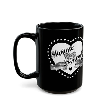 Valentine's Day | Skatune Network Lollipop Heart Black Coffee Mug – 11 or 15 ounces