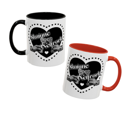 Valentine's Day | Skatune Network Lollipop Heart Coffee Mug with Color Trim – 11 or 15 ounces