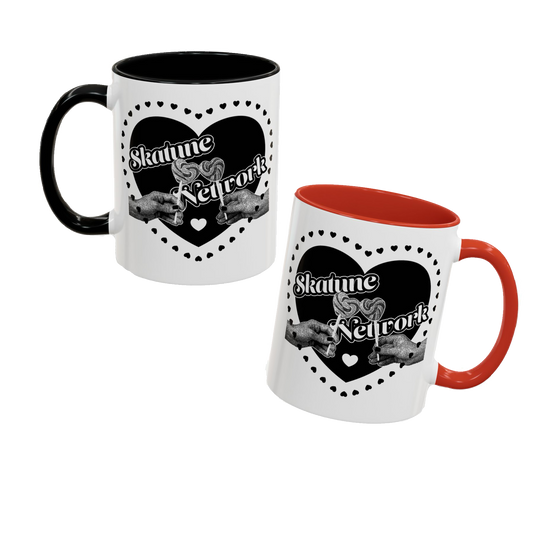 Valentine's Day | Skatune Network Lollipop Heart Coffee Mug with Color Trim – 11 or 15 ounces